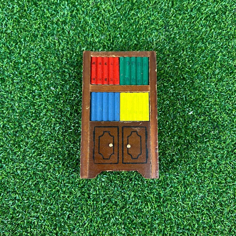 Vintage Wooden Dollhouse Miniature Bookshelf